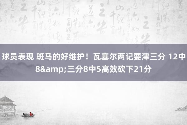 球员表现 斑马的好维护！瓦塞尔两记要津三分 12中8&三分8中5高效砍下21分