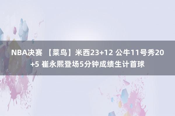 NBA决赛 【菜鸟】米西23+12 公牛11号秀20+5 崔永熙登场5分钟成绩生计首球