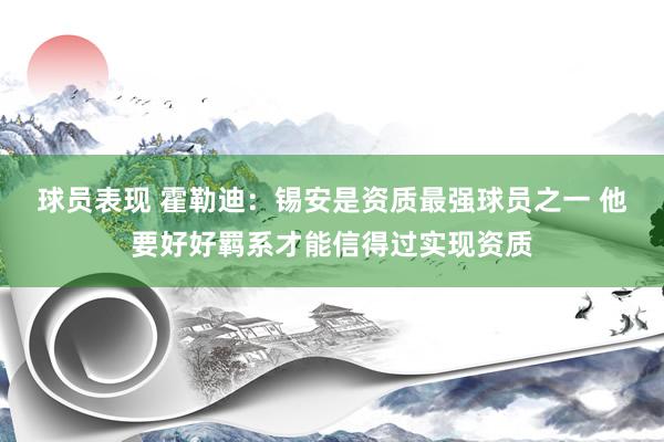 球员表现 霍勒迪：锡安是资质最强球员之一 他要好好羁系才能信得过实现资质