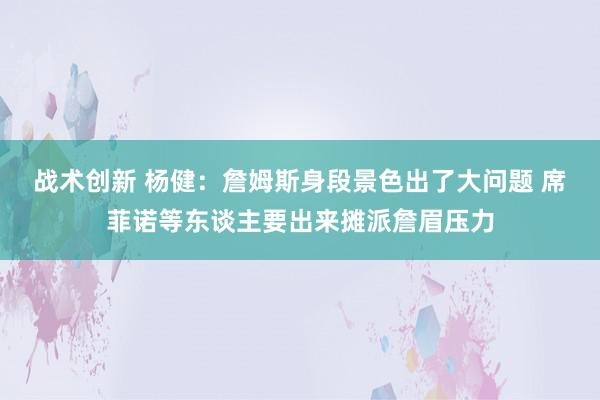 战术创新 杨健：詹姆斯身段景色出了大问题 席菲诺等东谈主要出来摊派詹眉压力