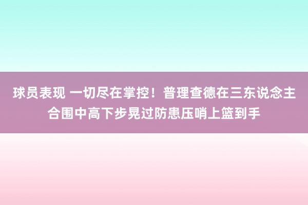 球员表现 一切尽在掌控！普理查德在三东说念主合围中高下步晃过防患压哨上篮到手