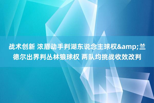 战术创新 浓眉动手判湖东说念主球权&兰德尔出界判丛林狼球权 两队均挑战收效改判