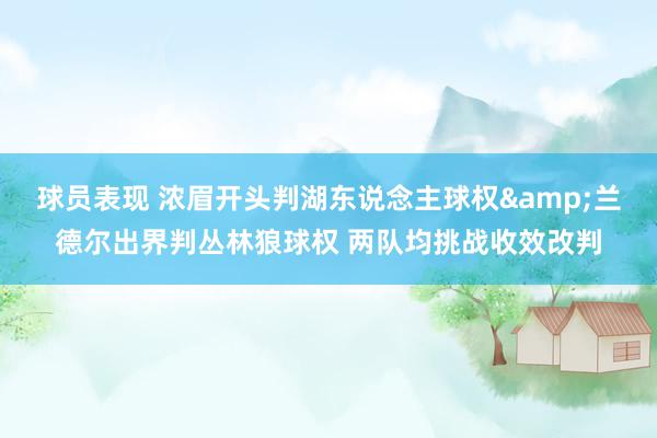 球员表现 浓眉开头判湖东说念主球权&兰德尔出界判丛林狼球权 两队均挑战收效改判