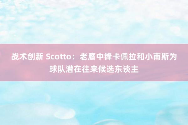 战术创新 Scotto：老鹰中锋卡佩拉和小南斯为球队潜在往来候选东谈主